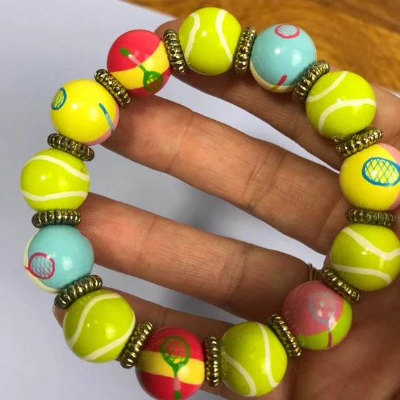 Angela Moore Tennis Tales Beaded Bracelet - Picture 2 of 3